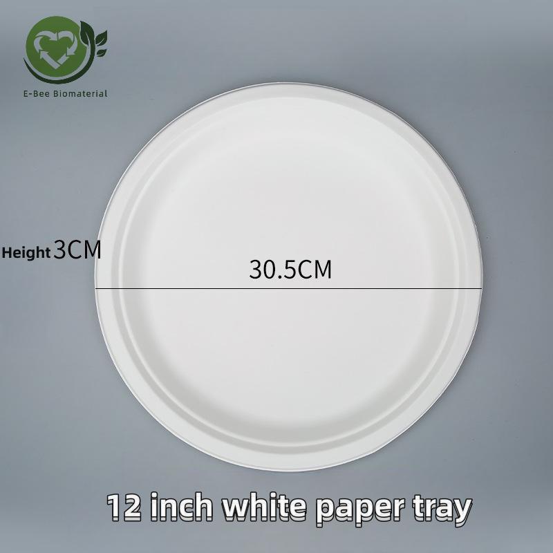 12 inch Compostable Biodegradable Paper Plates for Delivery