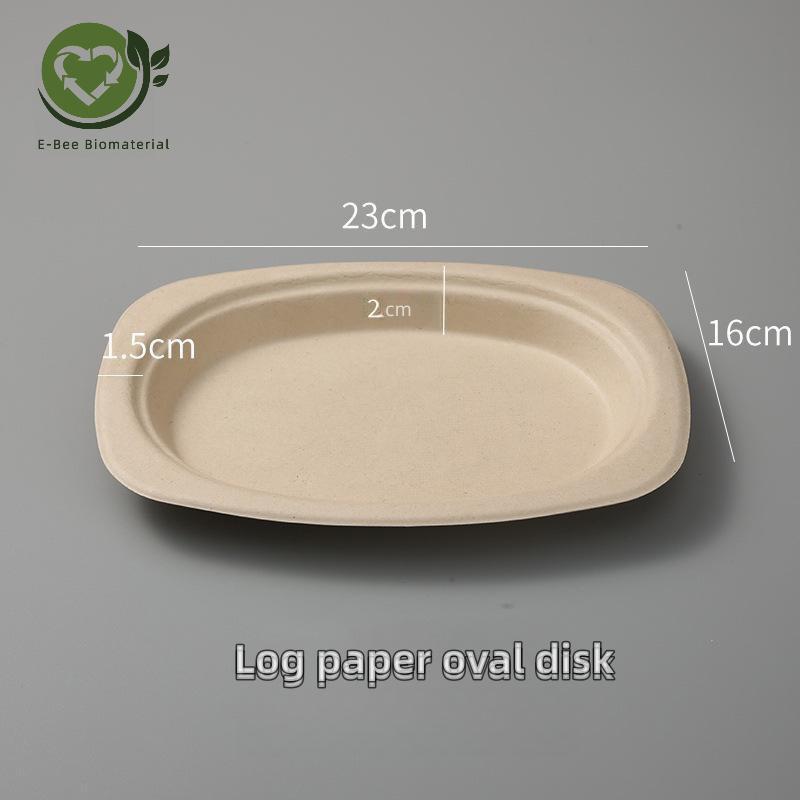 E-BEE Disposable Dinner Oval Paper Plates For Dinner